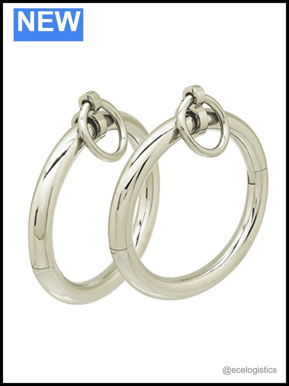 304 Stainless Steel Lockable Cuff Bracelet with O Ring